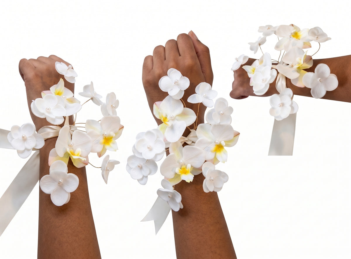 Ethereal Orchid & Hydrangea Wearable Floral Art